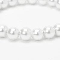 Classic Pearl Stretch Bracelet - White