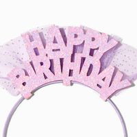 Claire's Club Lilac Happy Birthday Glitter Tulle Headband