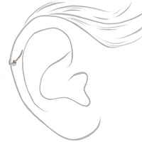 Silver-tone Titanium Cubic Zirconia 20G Cartilage Hoop Earring