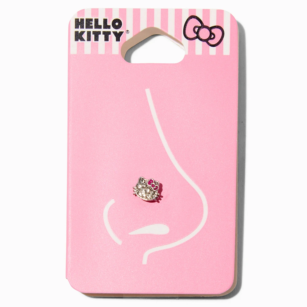 Hello Kitty® Stainless Steel Crystal Face 16G Nose Stud