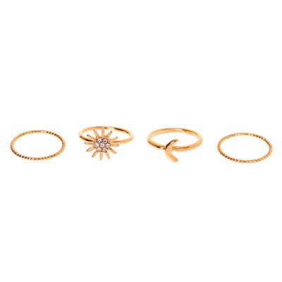 Gold Celestial Midi Rings - 4 Pack