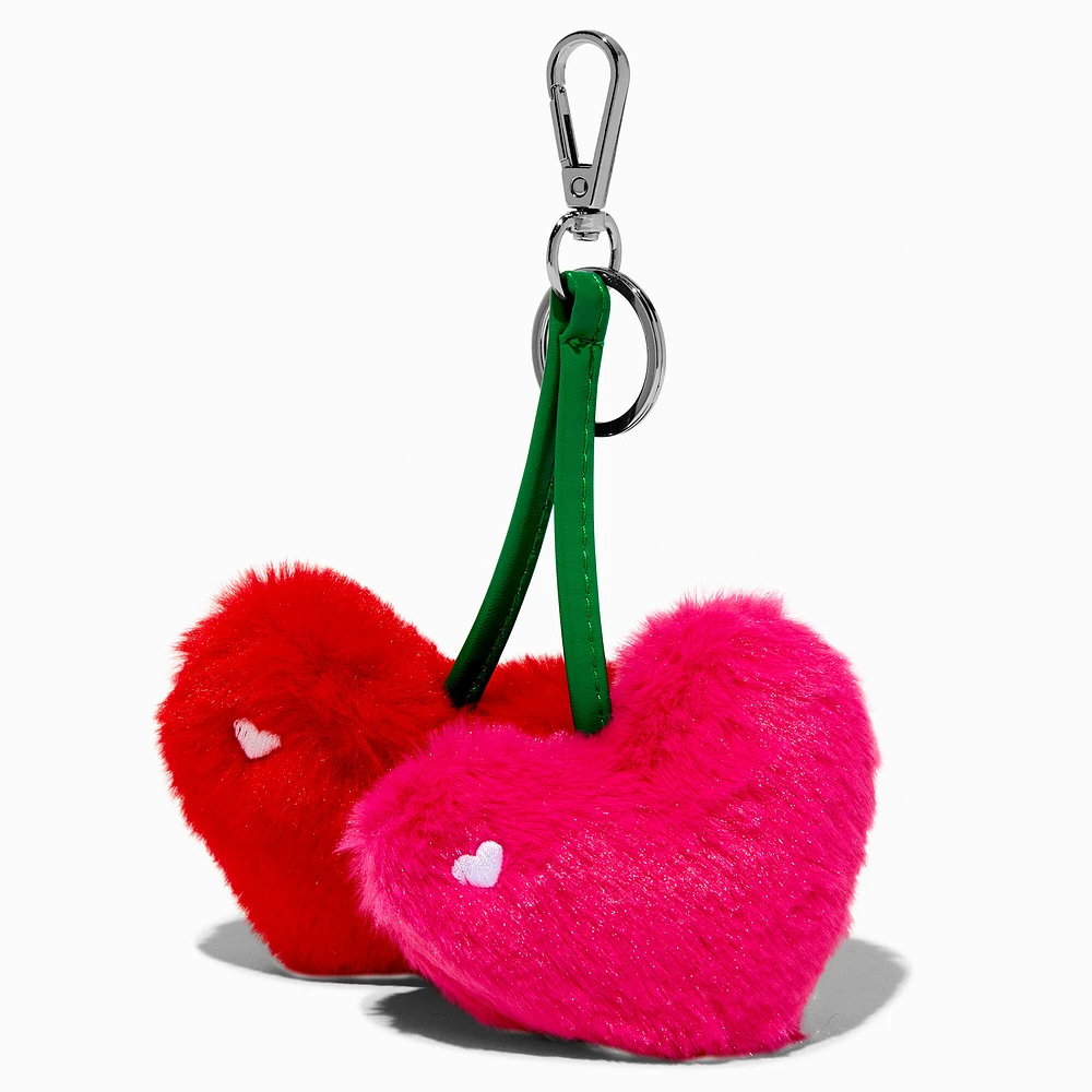 Heart Cherry Puffy Keychain