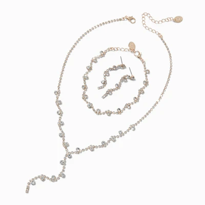 Rose Gold-tone Princess Jewelry Set - 3 Pack