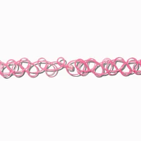 Claire's Club Rainbow Daisy Pink Tattoo Choker Necklace