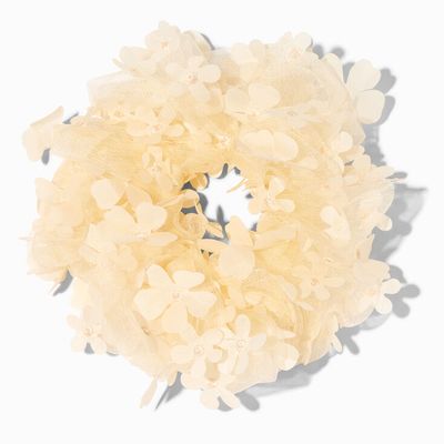 Giant Confetti Daisy Cream Hair Scrunchie