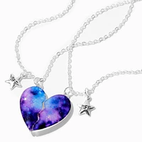 Best Friends Galaxy Split Heart Pendant Necklaces - 2 Pack