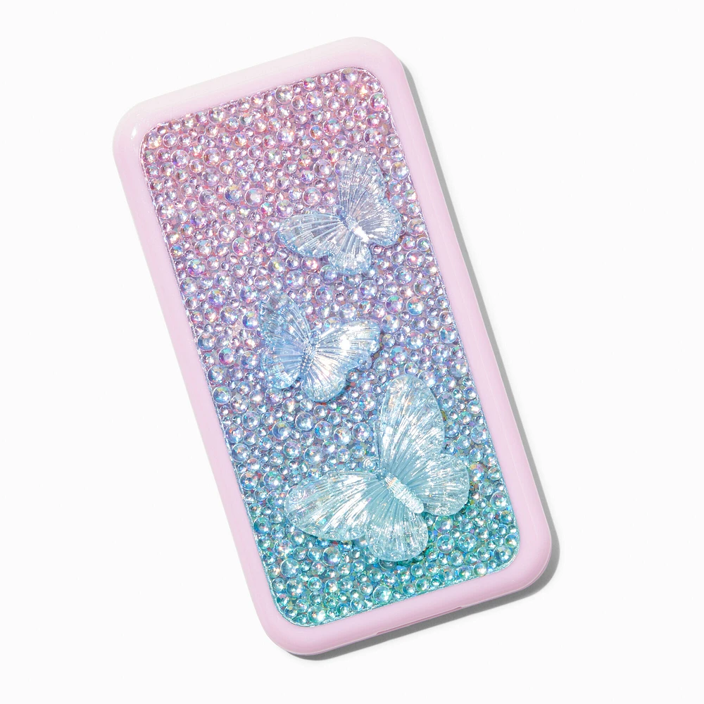 Pink Butterfly Bling Cell Phone Makeup Set