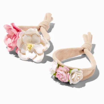 Claire's Club Dainty Flower Twist Rolled Hair Ties - 2 Pack