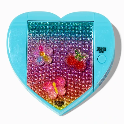 Claire's Club Blue Butterfly Heart Mechanical Lip Gloss Set