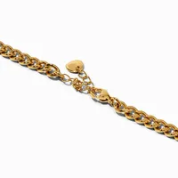 C LUXE by Claire's 18k Yellow Gold Plated Cubic Zirconia Confetti Curb Chain Necklace