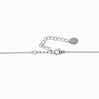 Silver-tone Cubic Zirconia Clover Choker Necklace