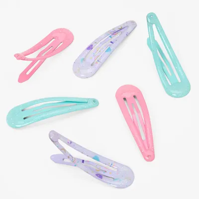 Claire's Club Glitter Pastels Snap Hair Clips - 6 Pack