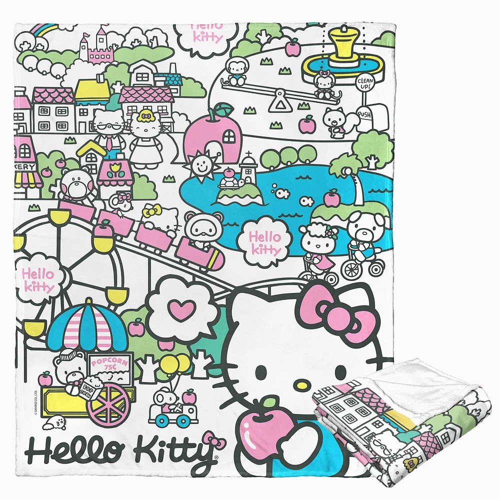 Hello Kitty® Bustling Town Silk Touch Throw Blanket (ds)