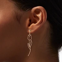 Gold-tone Tulip Drop Earrings