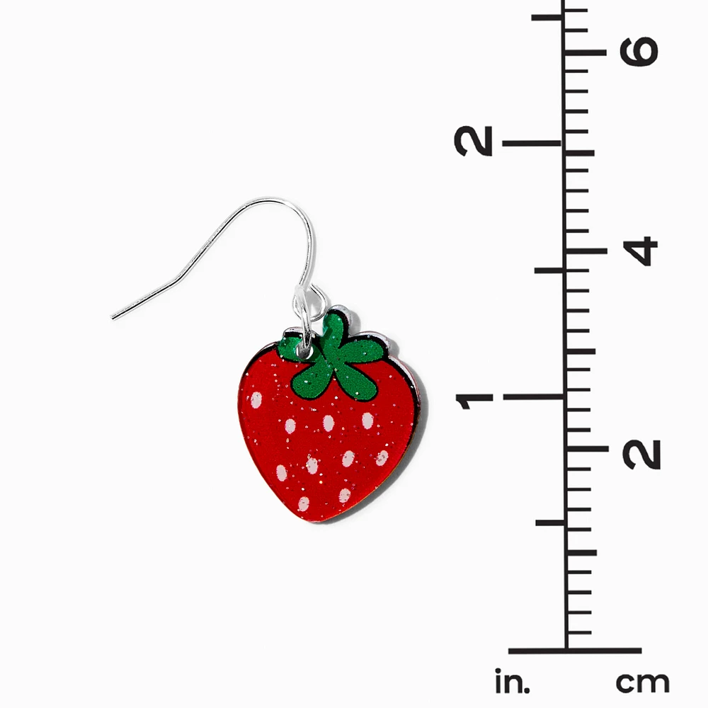 Acrylic Strawberry 0.5" Drop Earrings