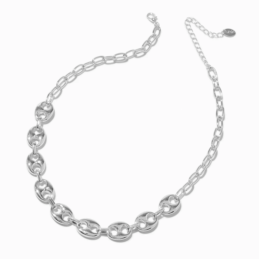 Silver-tone Pop Tab Chain Necklace