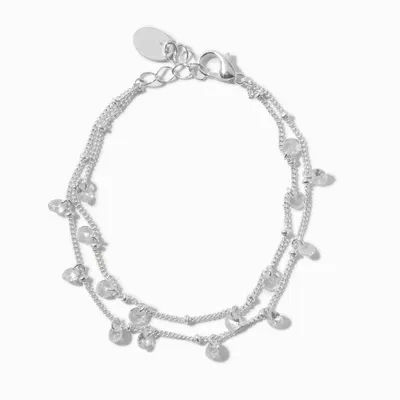 Silver Crystal Confetti Charm Multi-Strand Bracelet