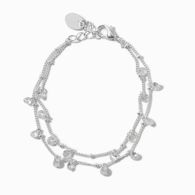 Silver Crystal Confetti Charm Multi-Strand Bracelet