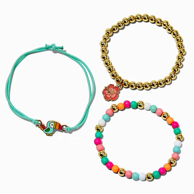 Claire's Club Vacation Beaded Adjustable Bracelets - 3 Pack