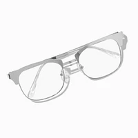 Solar Blue Light Reducing Silver-tone Browline Clear Lens Frames