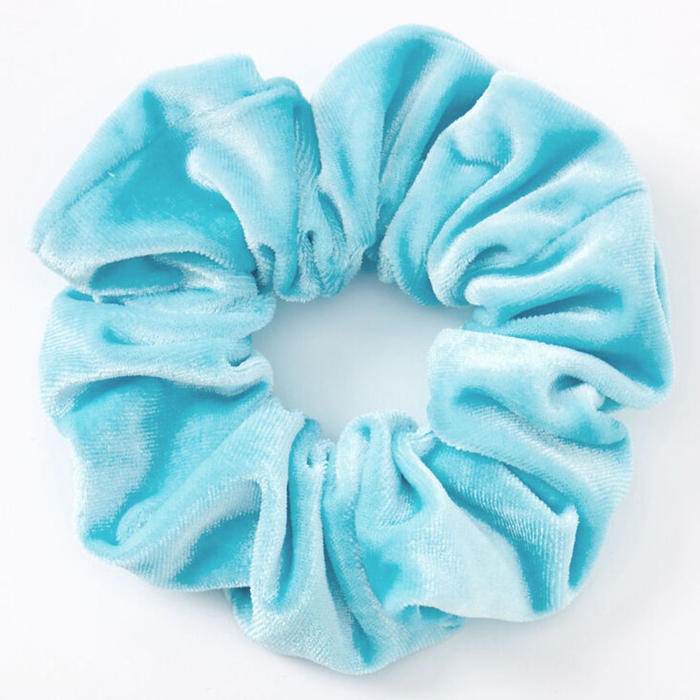 Medium Velvet Hair Scrunchie - Aqua