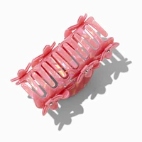 Coral Crystal Flower Hair Claw
