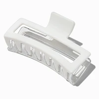 Large Two-Tone White Rectangular Hair Claw