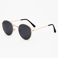 Gold Round Sunglasses - Black