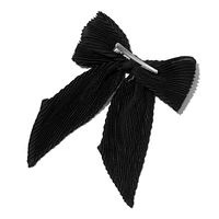 Black Pleated Large Bow Hair Clip