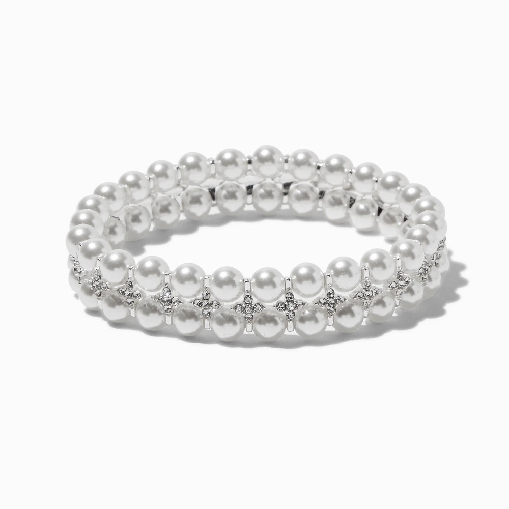 Double Pearl Stretch Bracelet