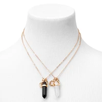 Best Friends Black & White Mystical Gem Pendant Necklaces - 2 Pack