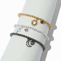Best Friends Mixed Metal Celestial Beaded Stretch Bracelets - 3 Pack