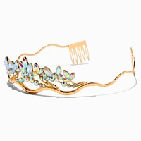 Claire's Club Gold-tone Iridescent Gem Tiara