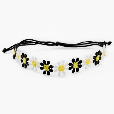Embroidered Daisies Cord Anklet
