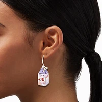 Purple Milk Carton 1" Drop Earrings