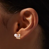 Pink Winter Stud Earrings - 3 Pack