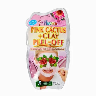 7th Heaven Pink Cactus &  Clay Peel Off Face Mask