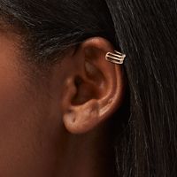 Mixed Metal Embellished Ear Cuff Earrings - 3 Pack