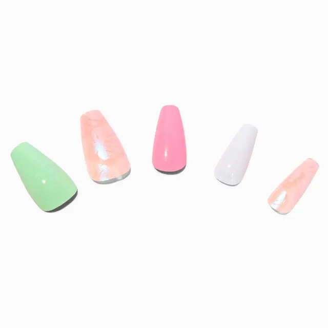 Pastel Cloud Tip Squareletto Vegan Faux Nail Set - 24 Pack