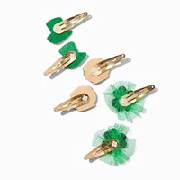 St. Patrick's Day Motifs Glitter Snap Hair Clips - 6 Pack