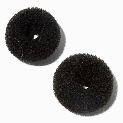 Mini Black Hair Donuts - 2 Pack