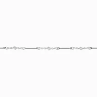 Silver-tone Bar & Cubic Zirconia Chain Bracelet