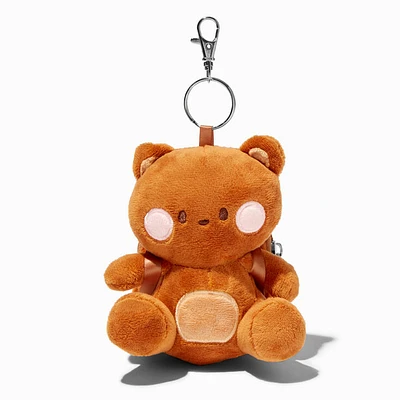 Brown Bear Furry Mini Backpack Keychain