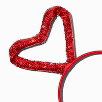 Red Sequin Hearts Headband