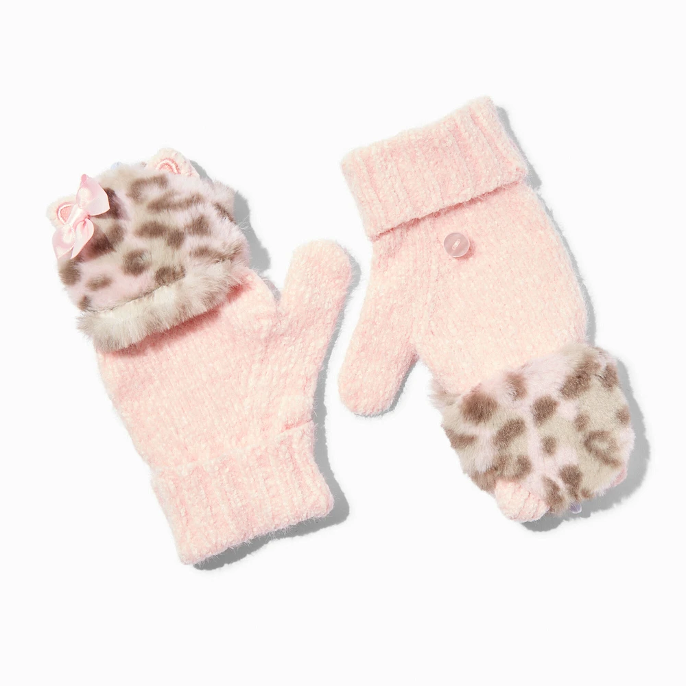 Claire's Club Leopard Convertible Gloves