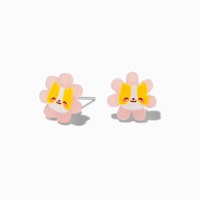 Glow in the Dark Flower Cat Stud Earrings