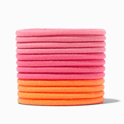 Pink & Orange Luxe Hair Ties - 12 Pack