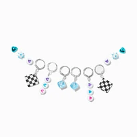 Edgy Dice Rave Earring Stackables Set - 6 Pack