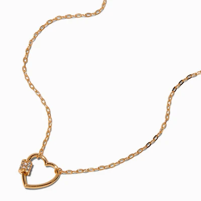 T H E M E x Claire's Gold-tone Heart Carabiner Necklace