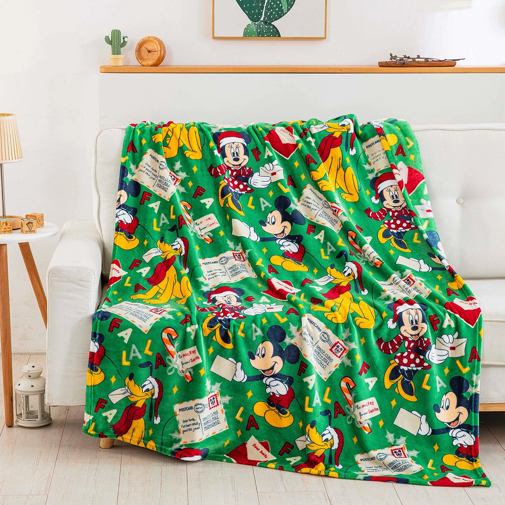 Disney Mickey Mouse Dear Santa Silk Touch Throw Blanket